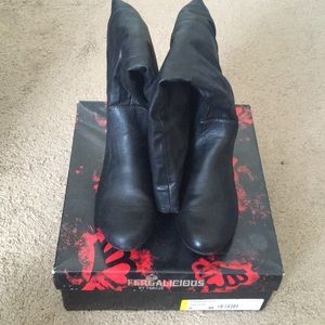 Fergalicious tall black boots